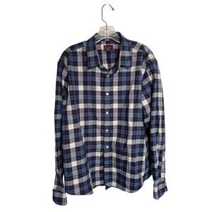 UNTUCKit Mens Button Down Shirt Long Sleeve Size Large Blue Tartan Plaid